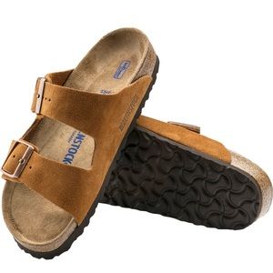 Suede Arizona Soft Footbed Birkenstocks - 37, Narrow